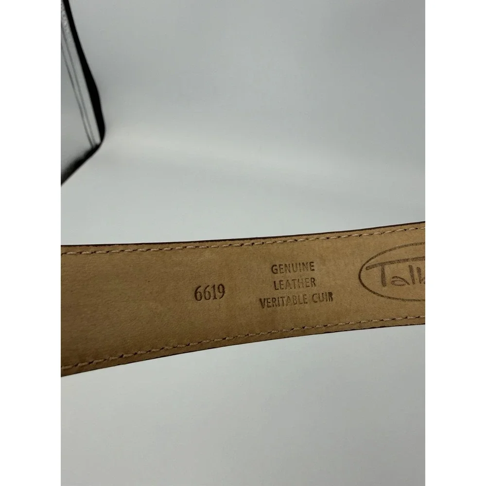 Talbots Brown Croc Embossed Leather Belt Silver Buckle Size X-tra Small/6619